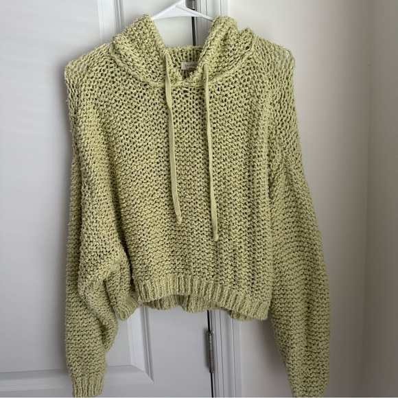 Anthropologie Light Green Knit Hoodie - Picture 3 of 9